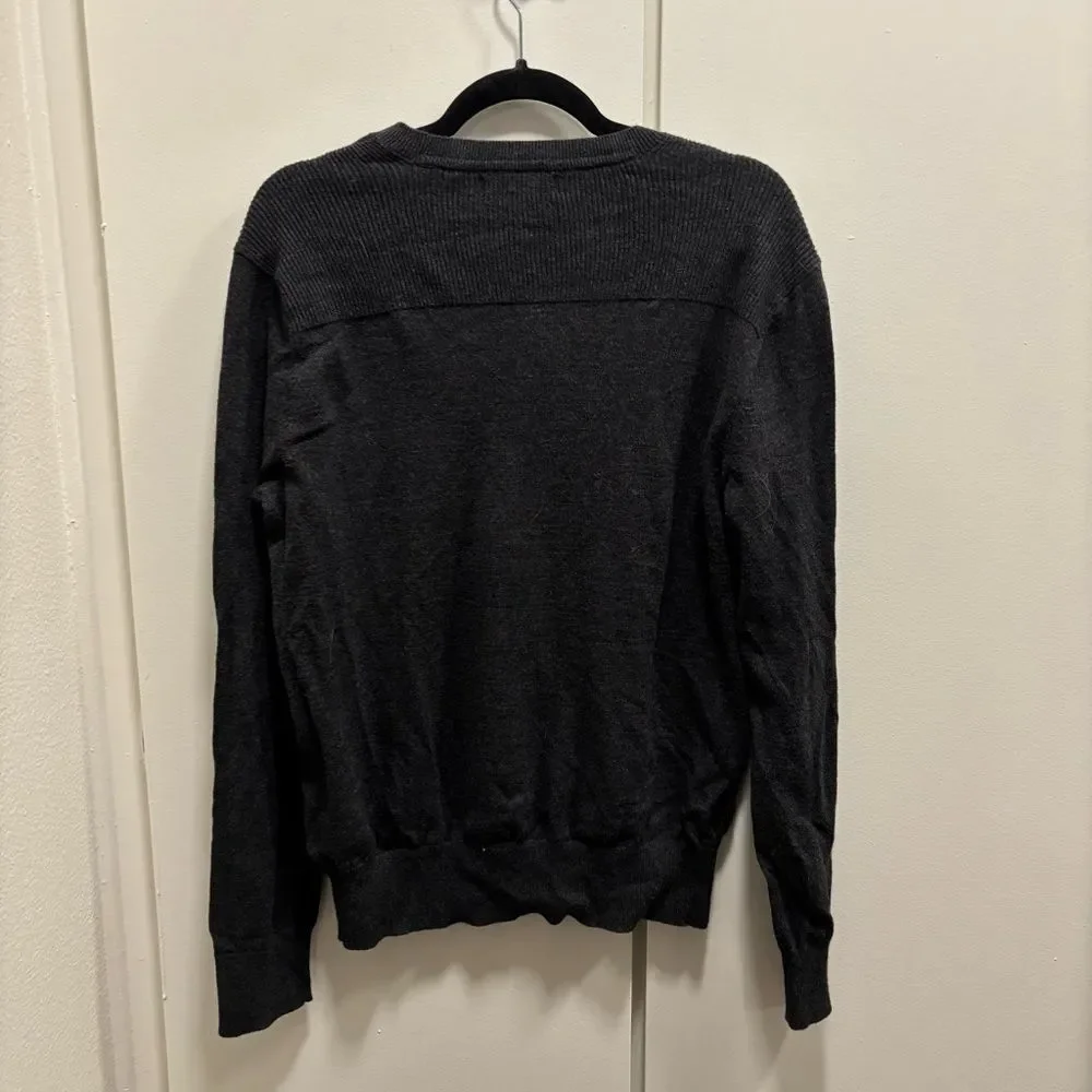 Banana Republic Men’s Small Dark Grey Cotton Cashmere Long Sleeve Sweater